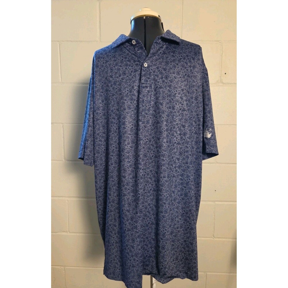 Peter Millar Sawgrass Country Club Crown Crafted Polos XXL Blue All Over Print